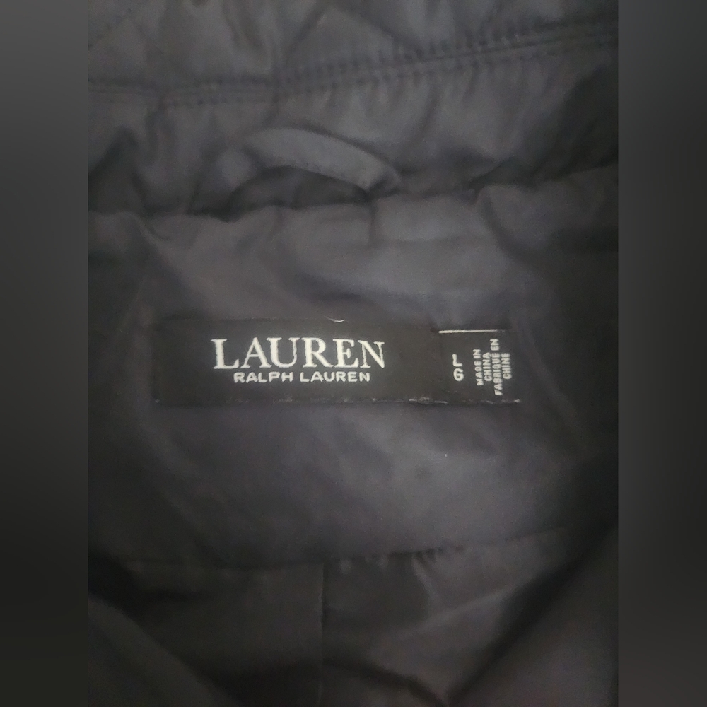 NWT Ralph Lauren Navy Quilted Coat Ladies Large - Picture 7 of 10